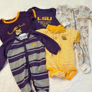 LSU Tiger Onesie and Sleeper Bundle
